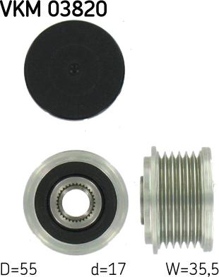 SKF VKM 03820 - Шкив генератора, муфта parts5.com