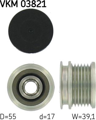 SKF VKM 03821 - Шкив генератора, муфта parts5.com