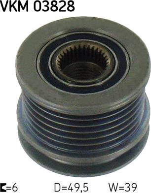 SKF VKM 03828 - Шкив генератора, муфта parts5.com