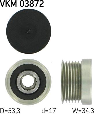 SKF VKM 03872 - Шкив генератора, муфта parts5.com