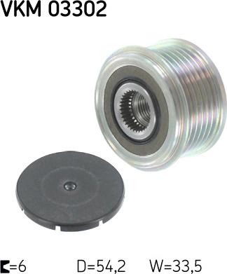 SKF VKM 03302 - Шкив генератора, муфта parts5.com