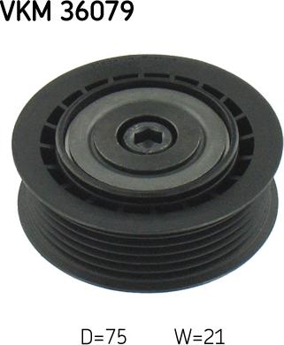 SKF VKM 36079 - Направляющий ролик, поликлиновый ремень parts5.com