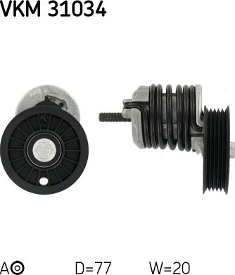 SKF VKM 31034 - Направляющий ролик, поликлиновый ремень parts5.com