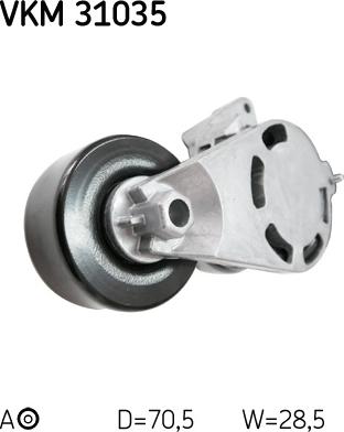 SKF VKM 31035 - Направляющий ролик, поликлиновый ремень parts5.com