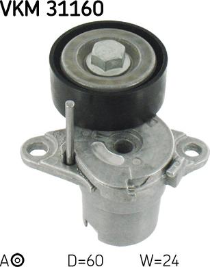 SKF VKM 31160 - Направляющий ролик, поликлиновый ремень parts5.com