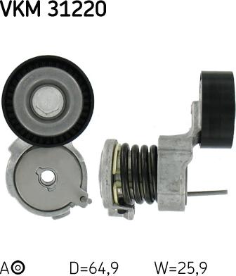 SKF VKM 31220 - Направляющий ролик, поликлиновый ремень parts5.com