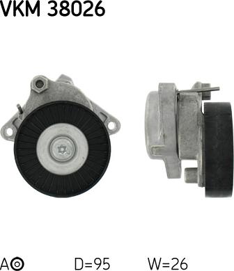 SKF VKM 38026 - Направляющий ролик, поликлиновый ремень parts5.com