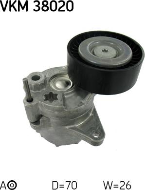 SKF VKM 38020 - Направляющий ролик, поликлиновый ремень parts5.com