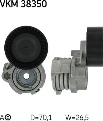 SKF VKM 38350 - Направляющий ролик, поликлиновый ремень parts5.com