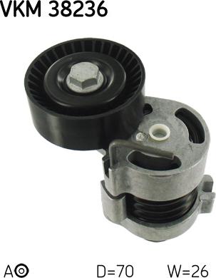 SKF VKM 38236 - Направляющий ролик, поликлиновый ремень parts5.com