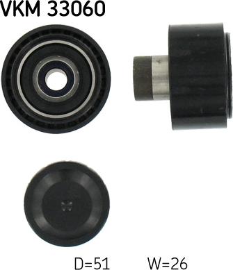 SKF VKM 33060 - Направляющий ролик, поликлиновый ремень parts5.com