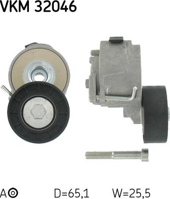 SKF VKM 32046 - Направляющий ролик, поликлиновый ремень parts5.com