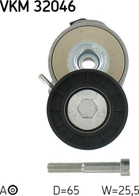 SKF VKM 32046 - Направляющий ролик, поликлиновый ремень parts5.com