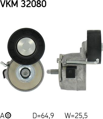 SKF VKM 32080 - Направляющий ролик, поликлиновый ремень parts5.com