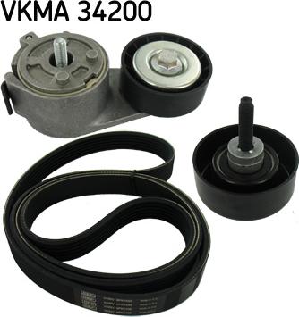 SKF VKMA 34200 - Juego de correas trapeciales poli V parts5.com