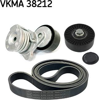 SKF VKMA 38212 - Juego de correas trapeciales poli V parts5.com