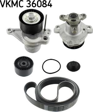 SKF VKMC 36084 - Водяной насос + комплект ручейковых ремней parts5.com