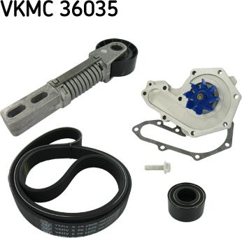 SKF VKMC 36035 - Водяной насос + комплект ручейковых ремней parts5.com