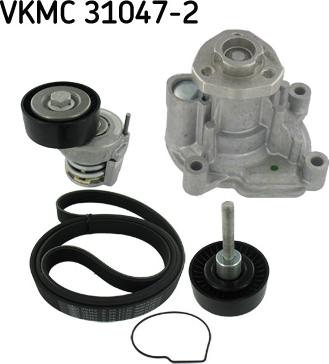 SKF VKMC 31047-2 - Водяной насос + комплект ручейковых ремней parts5.com