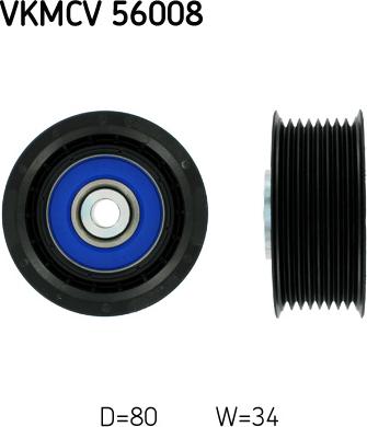 SKF VKMCV 56008 - Направляющий ролик, поликлиновый ремень parts5.com