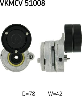 SKF VKMCV 51008 - Направляющий ролик, поликлиновый ремень parts5.com