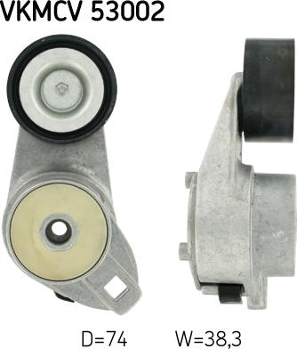 SKF VKMCV 53002 - Направляющий ролик, поликлиновый ремень parts5.com