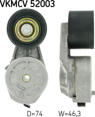 SKF VKMCV 52003 - Направляющий ролик, поликлиновый ремень parts5.com