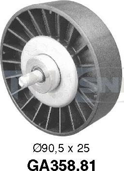 SNR GA358.81 - Deflection / Guide Pulley, v-ribbed belt parts5.com