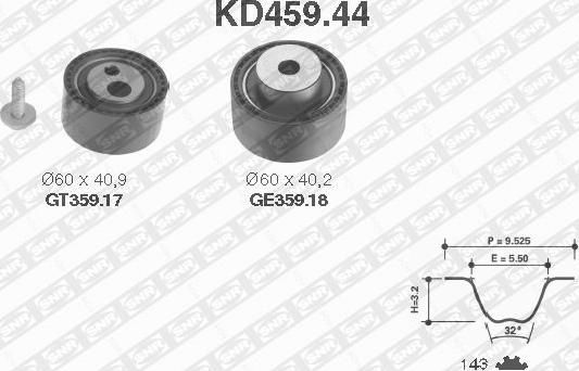 SNR KD459.44 - Комплект ремня ГРМ parts5.com