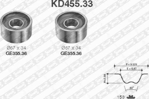 SNR KD455.33 - Комплект ремня ГРМ parts5.com