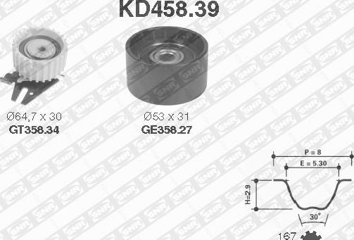 SNR KD458.39 - Комплект ремня ГРМ parts5.com