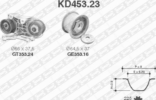 SNR KD453.23 - Комплект ремня ГРМ parts5.com