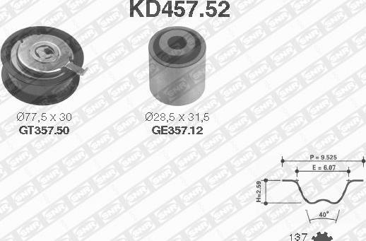 SNR KD457.52 - Timing Belt Set parts5.com