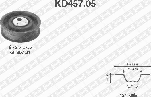 SNR KD457.05 - Комплект ремня ГРМ parts5.com