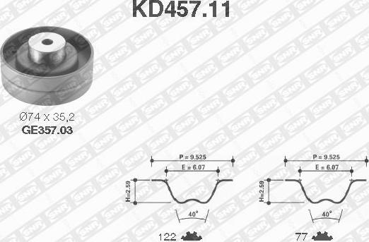 SNR KD457.11 - Комплект ремня ГРМ parts5.com