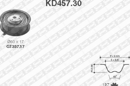 SNR KD457.30 - Комплект ремня ГРМ parts5.com