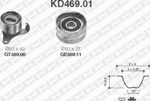 SNR KD469.01 - Комплект ремня ГРМ parts5.com