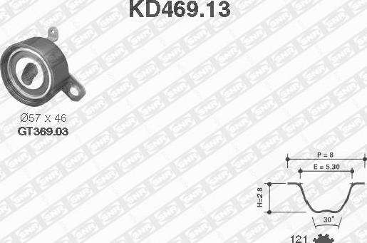 SNR KD469.13 - Комплект ремня ГРМ parts5.com