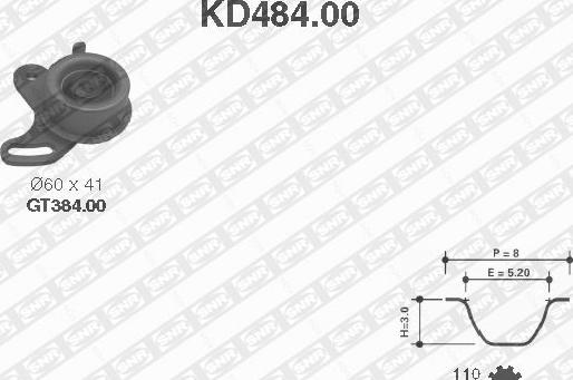 SNR KD484.00 - Комплект ремня ГРМ parts5.com