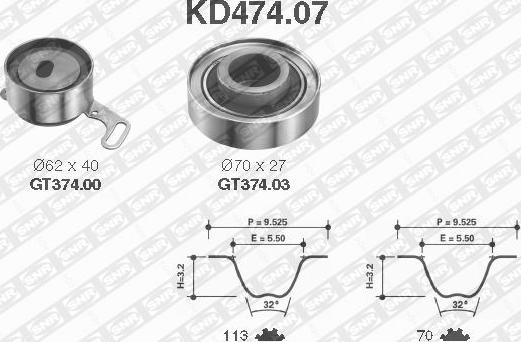 SNR KD474.07 - Комплект ремня ГРМ parts5.com