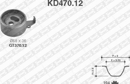 SNR KD470.12 - Комплект ремня ГРМ parts5.com