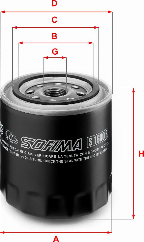 Sofima S 1600 R - Масляный фильтр parts5.com
