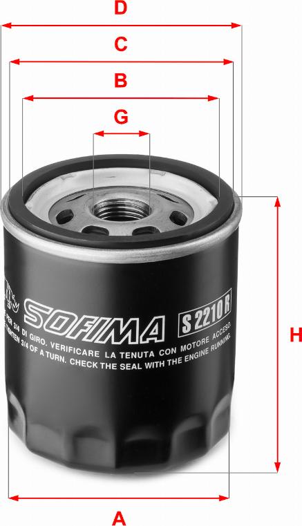 Sofima S 2210 R - Filtro de aceite parts5.com