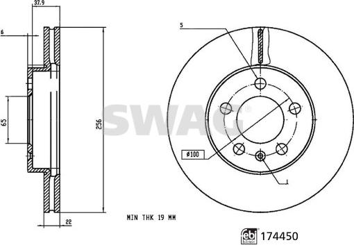 Swag 33 10 6352 - Тормозной диск parts5.com