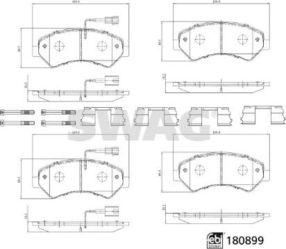 Swag 33 10 7998 - Тормозные колодки, дисковые, комплект parts5.com