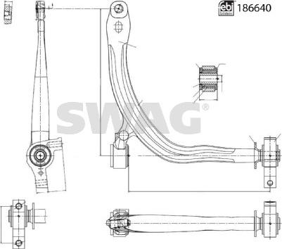 Swag 33 11 0489 - Рычаг подвески колеса parts5.com