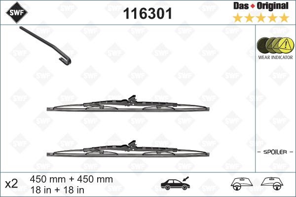 SWF 116301 - Щетка стеклоочистителя parts5.com