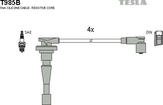 TESLA T985B - Комплект проводов зажигания parts5.com