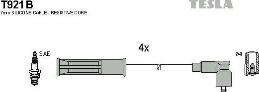 TESLA T921B - Комплект проводов зажигания parts5.com