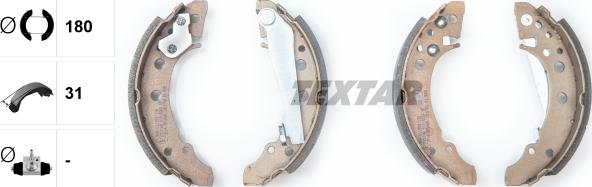 Textar 91018200 - Комплект тормозных колодок, барабанные parts5.com